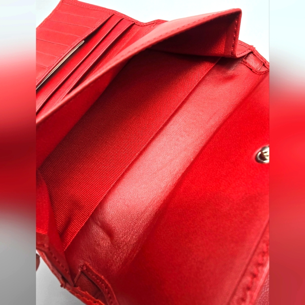 ✨️RARE✨️ CHRITIAN LOUBOUTIN Lambskin Trifold Wallet Clutch - Picture 12 of 14